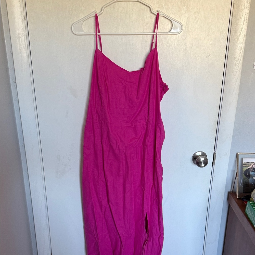 J. Crew Bright Magenta Slip Dress